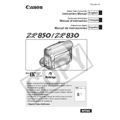 Canon ZR830 manual cover