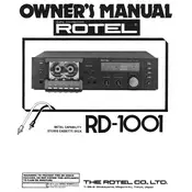 Rotel RD-1001 Cassette Deck manual cover