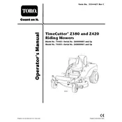 Toro TimeCutter Z380 74402 Mower manual cover