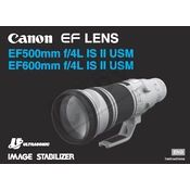 Canon Ultrasonic EF500mm f 4L IS II USM manual cover