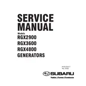 Subaru RGX2900 Generator manual cover