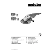 Metabo W 2000 Grinder manual cover