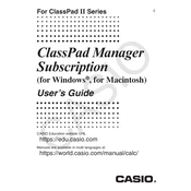 Casio ClassPad Manager Subscription Mac Software manual cover