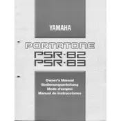 Yamaha PSR-82 Keyboard manual cover