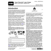 Toro Super Recycler 21381 Mower manual cover