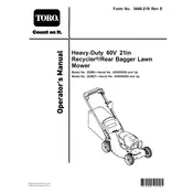 Toro Recycler 21-inch 22282T Mower manual cover