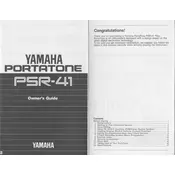 Yamaha PSR-41 Keyboard manual cover