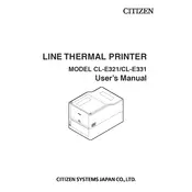 Citizen CL-E321 Printer manual cover