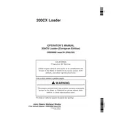 John Deere 200CX Loader manual cover