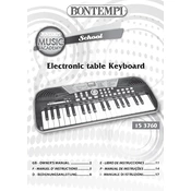 Bontempi 15 3760 Electronic Table Keyboard manual cover