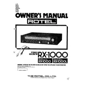 Rotel RX-1000L Receiver manual cover