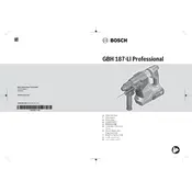 Bosch GBH 187-LI Hammer manual cover