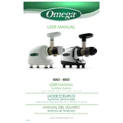 Omega Model 8005 Juicer manual cover