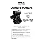 Kohler K91 Engine manual cover