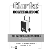 Clarke 6470611 IDH50L 50L Industrial Dehumidifier manual cover