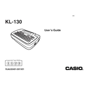 Casio KL-130 Label Printer manual cover