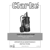 Clarke 7230536 Hippo5A 750W Submersible Pump manual cover