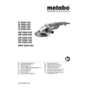 Metabo W 2000-180 Grinder manual cover