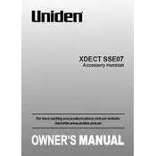 Uniden XDECT SSE07 Handset manual cover