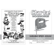 Clarke 6462030 CJS2 Variable Speed Jigsaw manual cover