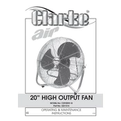 Clarke 3231515 CDF20HV-B 20 Inch High Output Fan manual cover