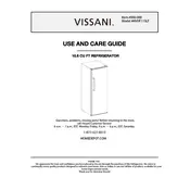 Vissani HVUF11SLF Refrigerator manual cover