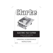 Clarke 3400505 ETC7 Electric Tile Cutter manual cover