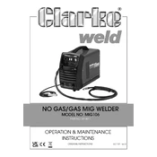 Clarke 6014011 MIG106 No Gas Gas Mig Welder manual cover