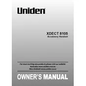 Uniden XDECT 8105 Handset manual cover