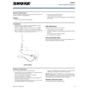 Shure UA860V Antenna manual cover