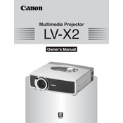 Canon LV-X2 manual cover