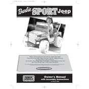 Power Wheels Mattel Barbie Sport Jeep Wrangler 74388 Toy manual cover