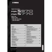 Yamaha PSR-S770 Keyboard manual cover