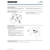 Shure SE215M Earphones manual cover