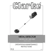 Clarke 4501200 MD1000 Metal Detector manual cover