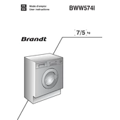 Brandt BWW574I Washing Machine manual cover