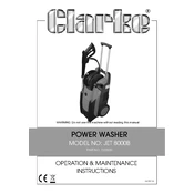 Clarke 7333500 JET8000B Power Washer manual cover