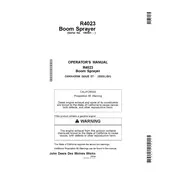 John Deere R4023 Sprayer manual cover