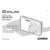 Casio EXS770 Camera manual cover