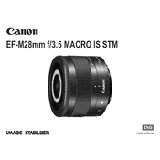 Canon EF-M28mm f 3.5 MACRO IS STM manual cover