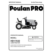 Poulan Pro HD17542 Tractor manual cover