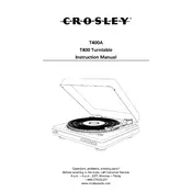 Crosley T400 Turntable manual cover