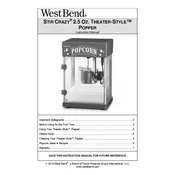 West Bend L5812C 82512 Popcorn Maker manual cover