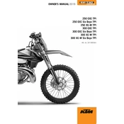 KTM EXC 250 TPI 2019 Motorcycle manual cover