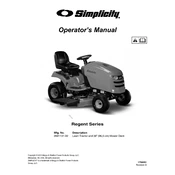 Simplicity Regent Series 2691131-00 Tractor manual cover