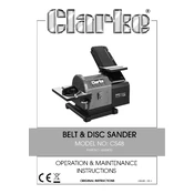 Clarke 6500430 CS48 Belt Disc Sander manual cover