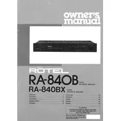 Rotel RA-840BX Amplifier manual cover