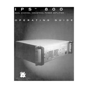 Peavey IPS 800 Amplifier manual cover