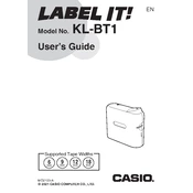 Casio KL-BT1 Label Printer manual cover