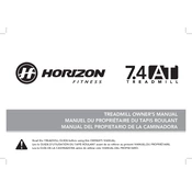 Horizon Fitness 7.4AT-04 Treadmill manual cover